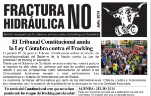 Publicada la Hoja Informativa de julio de 2014. Fracking Cantabria